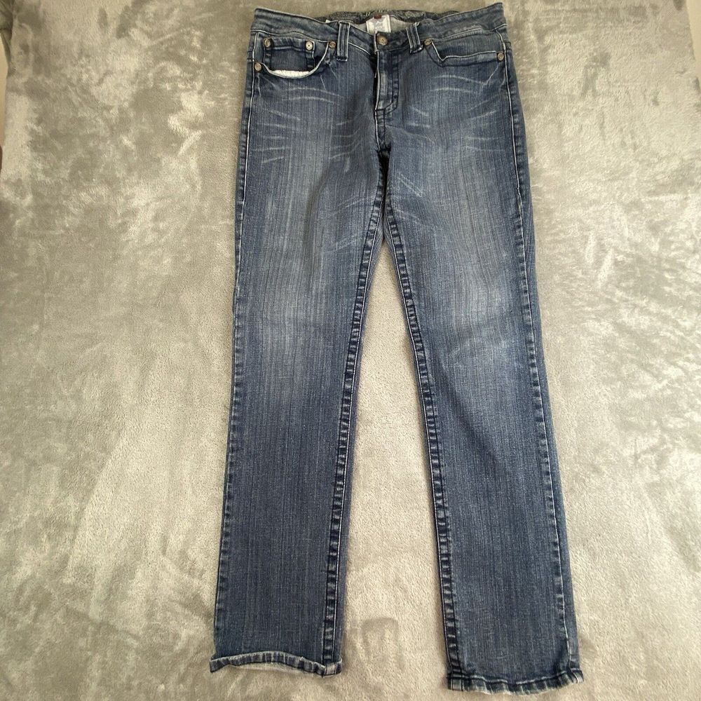Reflex Jeans Womens 1XL (32x30) Blue Denim Stretchy Straight Pockets Work Casual